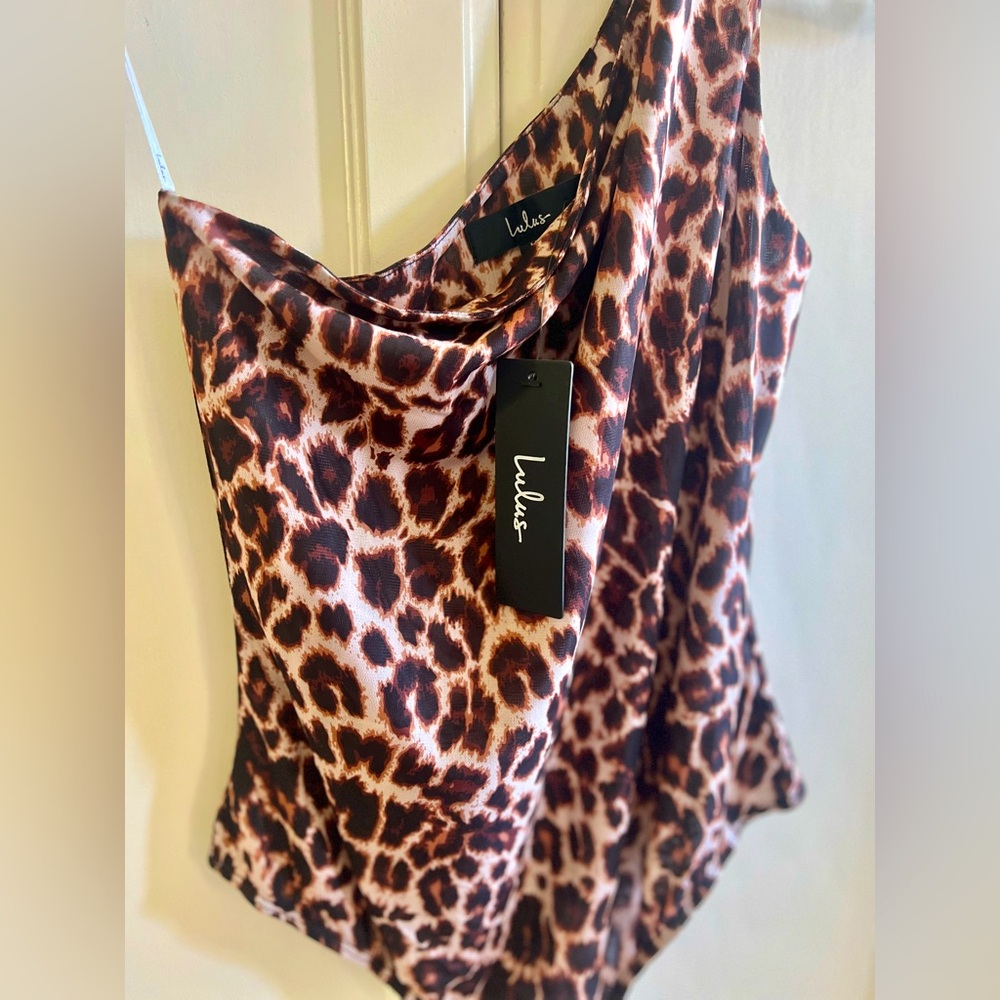 One Shoulder Leopard Bodysuit
